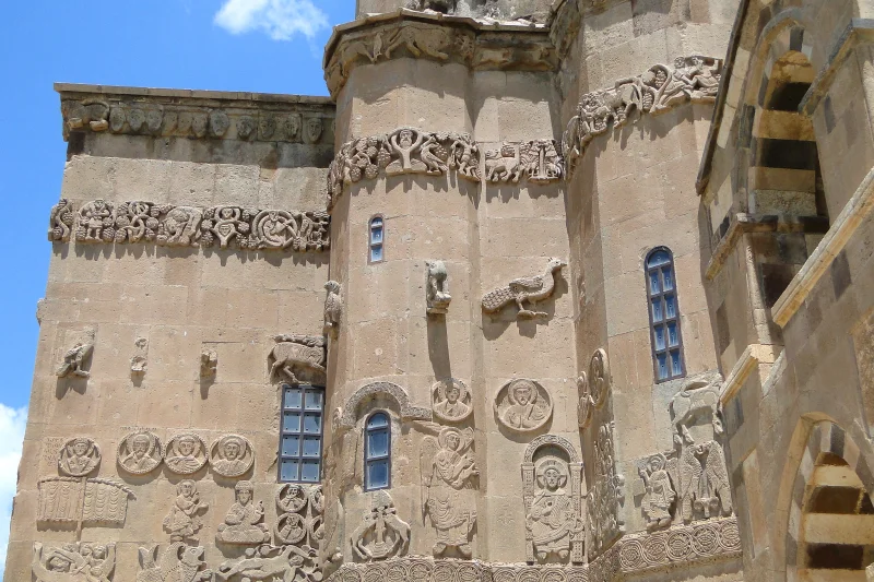 Bas Reliefs on Facade of Akdamar Church Lake Van - Turkey