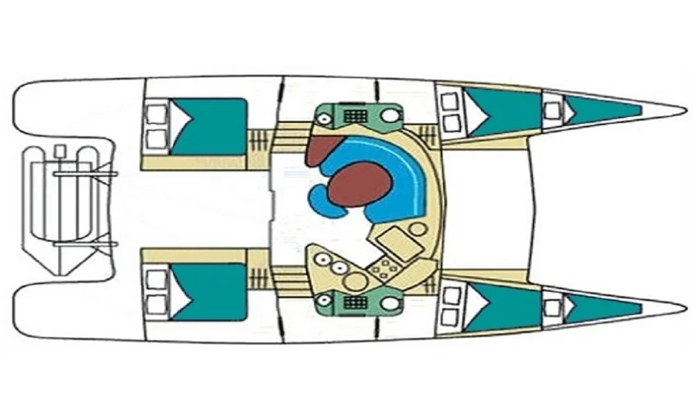 Catamaran Fountaine Pajot Belize 43 Quatuor - Gsk18 layout
