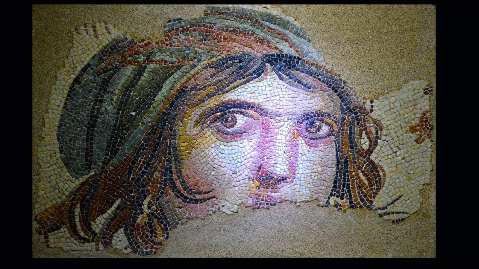 Gypsy Girl Mosaic Zeugma Museum / Gaziantep