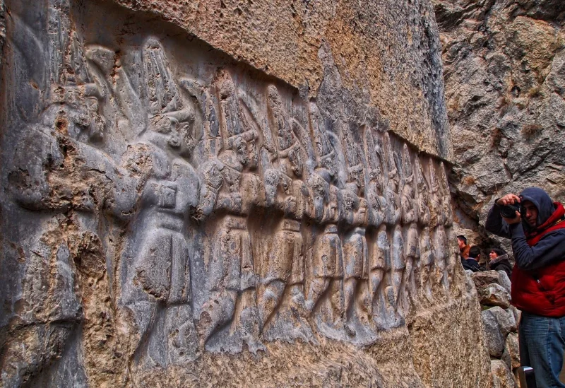 Twelve Gods of Hell Walking Figures in Yazılıkaya - Hattusha