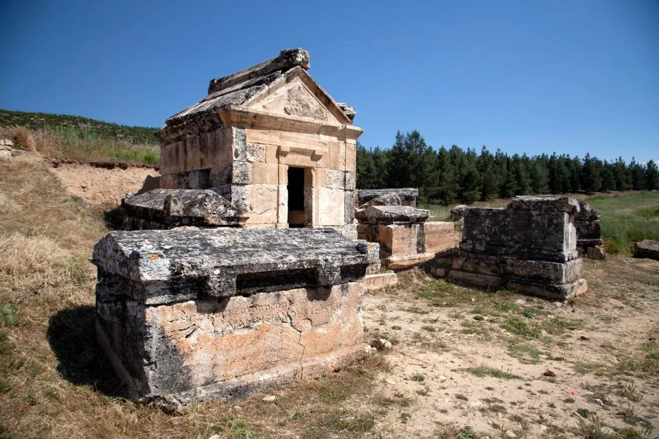 The Rock Sarcophagus and Tombs in Necropolis of Hierapolis - Pamukkale