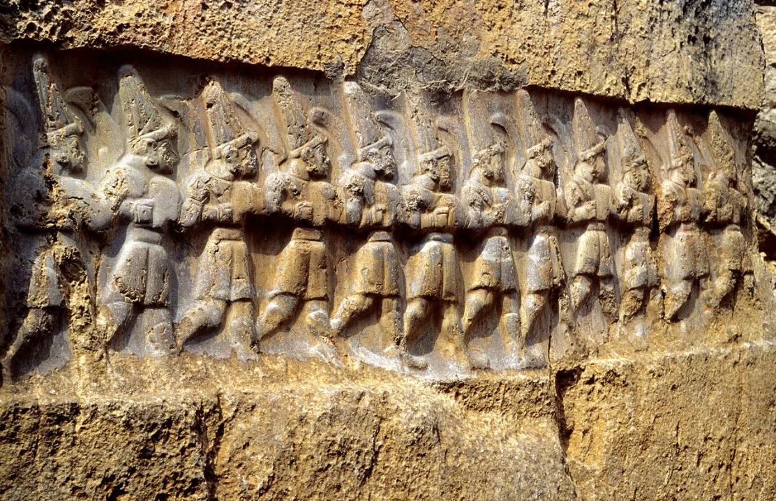 Twelve Gods of Hell Walking Figures in Yazıilikaya - Hattusa