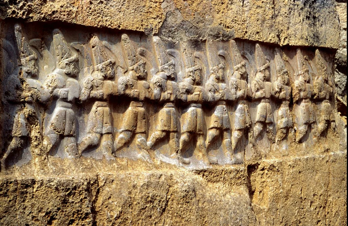 Twelve Gods of Hell walking Reliefsin Yazılıkaya - Hattusha